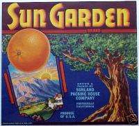   GARDEN Porterville Oak Sunrise Orange Sunland Label NOT A COPY!  