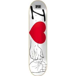  Superior I Heart This Skateboard Deck   8.0 White Sports 