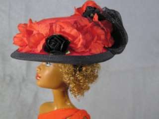 Sultry Nights a OOAK High Fashion Doll Hat on my Barbie Doll  