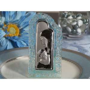 Wedding Favors Murano art deco Blue pebble curved arch design glass 