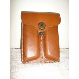   US ARMY 1911 DUAL MAGAZINE BROWN LEATHER AMMO POUCH 