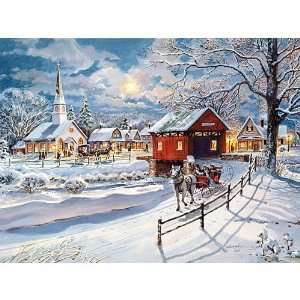   Winter Sleigh 300 Piece Jigsaw Puzzle by Jess Hager: Toys & Games