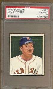 1950 BOWMAN LOU STRINGER # 187 PSA 6  