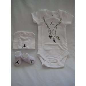 Nike Jordan Infant New Born Baby Boy/Girl Shoulder Bodysuit, Booties 