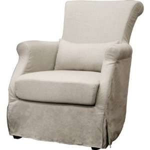  Baxton Studio Carradine Linen Slipcover Modern Club Chair 