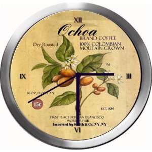  OCHOA 14 Inch Coffee Metal Clock Quartz Movement: Kitchen 