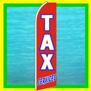 TAX SERVICE Advertising Feather Swooper Bow Banner Flag  