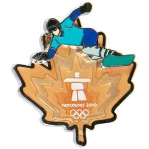  2010 Winter Olympics Orange Leaf Snowboarder Collectible 