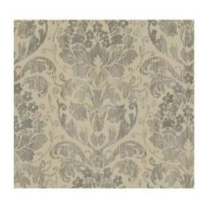   Wallcoverings DC1329 Iridescent Stria Damask Wallpaper, Tan/Metallic