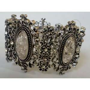  Vintage Style Metal Filigree Stretch Bracelet Jewelry