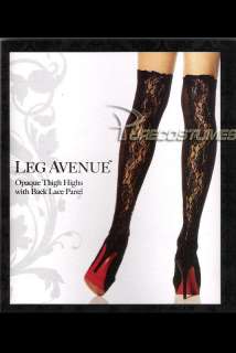 Leg Avenue Opaque Thigh High Stockings with Lace Back  