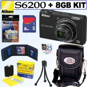   S6200 16 MP Digital Camera (Black) + 8GB Accessory Kit: Camera & Photo