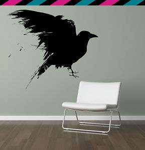 Crow Raven Bird Wing Wings Feather Feathers Wall decal  