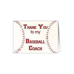  Thank You to my Baseball Coach Card: Health & Personal 