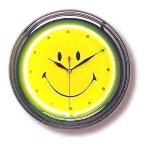  Happy Face Neon Wall Clock: Home & Kitchen