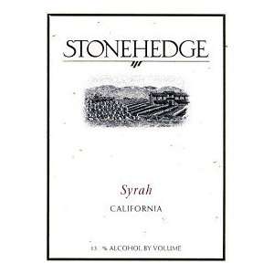  Stonehedge Syrah California 750ML Grocery & Gourmet Food