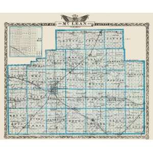  McLEAN COUNTY ILLINOIS (IL) LANDOWNER MAP 1876
