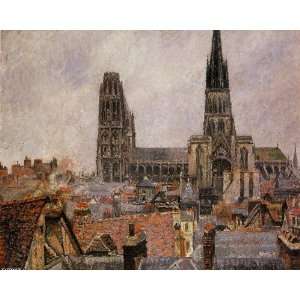  Camille Pissarro   24 x 20 inches   The Roofs of Old Rouen. Grey Wea