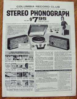 1962 Columbia Record Stereo Phonograph Ad  