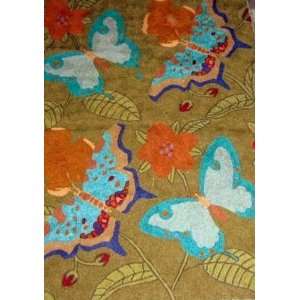   Rug Butterfly Green Chain Stitched Wool Rug(8X10FT): Furniture & Decor