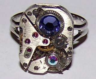 Totally STUNNING STEAMPUNK Dainty Vintage Watch Movement Ring 