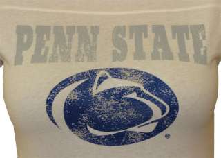 Penn State Womens Overdyed Chest Seam White T Shirt by Step Ahead
