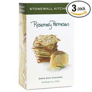 Stonewall Kitchen Rosemary Parmesan Crackers, 5 Ounce (Pack of 3 