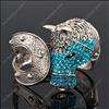 blue swarovski crystal Horse steed head bracelets cuff  