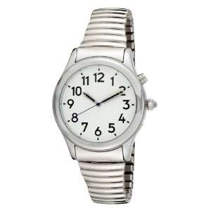  Mans Silver Tone Talking Watch White Face   Choice of 