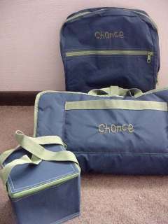 Personalized Boys Navy Nap Mat Backpack Lunch box set  