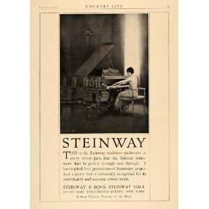  1919 Ad Steinway Sons Hall Residence Piano Organ Music 