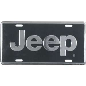    Jeep Black Chrome Front Novelty License Plate 6x12 Automotive