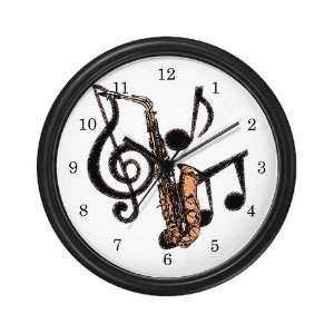  Cartoon Saxophone Wall Clock: Home & Kitchen