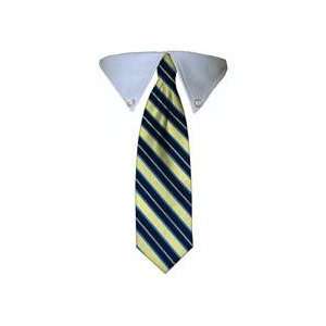  Dog Tie   Business Style Blue and Yellow Striped Dog Tie 