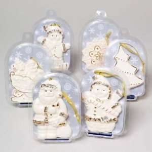    Assorted Ivory With Gold Trim Ornament Case Pack 36