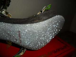 NIB $1650 Rene Caovilla snake wrap rosette shoe 39.5  