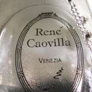 RENE CAOVILLA Snakeskin Print Flower Heels Sandals 39.5  