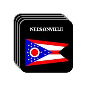 US State Flag   NELSONVILLE, Ohio (OH) Set of 4 Mini Mousepad Coasters