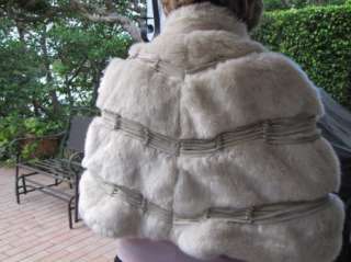 BEBE FAUX FUR jacket coat shrug Eyele 184529 BEIGE  