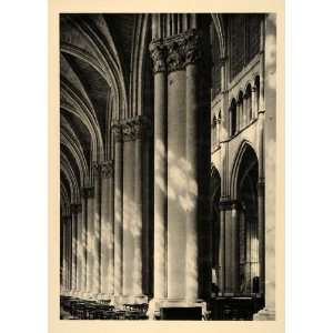 1937 Nave Aisle Reims Cathedral Francaise Column Church 