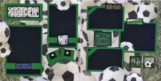 SOCCER ~ ALL STAR 2 premade 12x12 pages scrapbook paper piecing 12x12 
