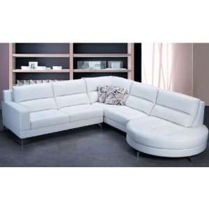  Tosh Furniture White Leather Sectional Sofa Set