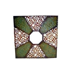  16 Square Wall Art with Octagonal Mirror in Multicolor 