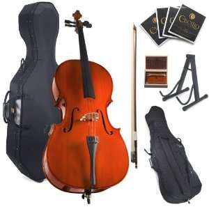 +HC Student Cello Outfit with Hard and Soft Case, Bow, Rosin, Bridge 