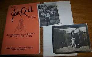   MARSHALL HIGH SCHOOL GRADUATION PROGRAM 1960 REUNION BROCHURE+ PHOTOS