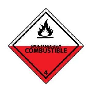   ShippingLabels, Spontaneously Combustible 4, 4 x 4, Pressure S
