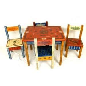 Hand Painted Kids Table and Chairs Set:  Kitchen & Dining