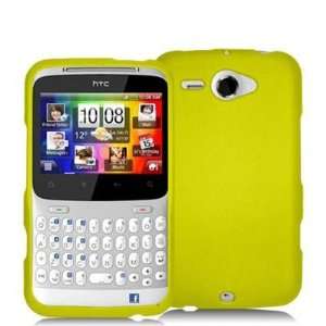   Yellow Rubberized Snap On Hard Skin Case Cover for HTC Status / ChaCha
