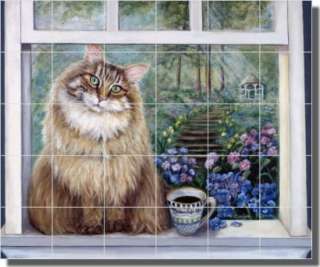 Paterson Cat Animal Art Ceramic Tile Mural Backsplash  