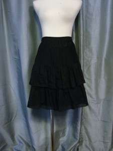 THEORY JARA Tiered Ruffle Silk Cotton Blend Skirt Sz 8  